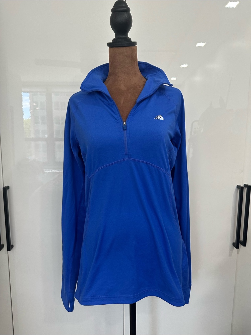 adidas Royal Blue Half-Zip Long Sleeve Top